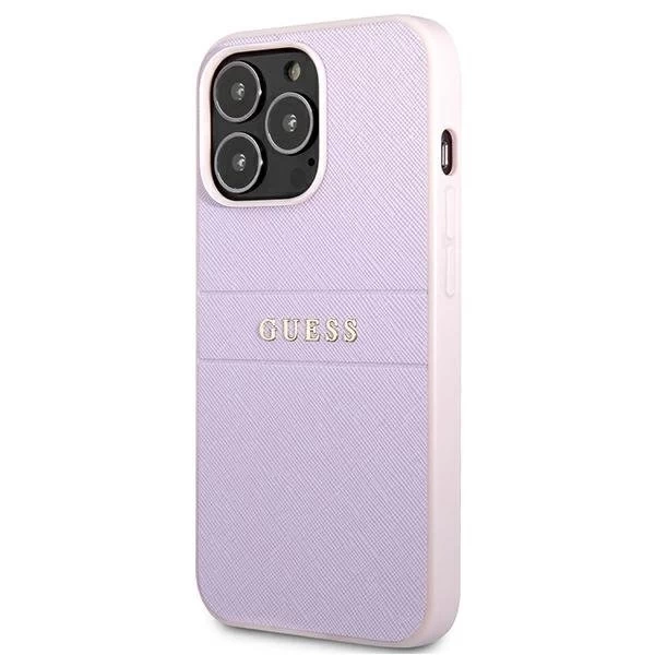 Guess GUHCP13LPSASBPU iPhone 13 Pro / 13 6,1" purpurowy/purple Saffiano Hot Stamp