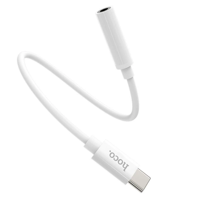HOCO Adapter AUX Typ C Do Jack 3,5 Mm LS30 Biały