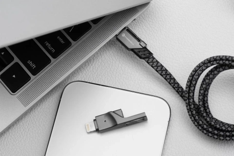 Kabel 4w1 Forcell USB-C USB-A Lightning 60W QC4.0 PD Laptop Nylon 1m