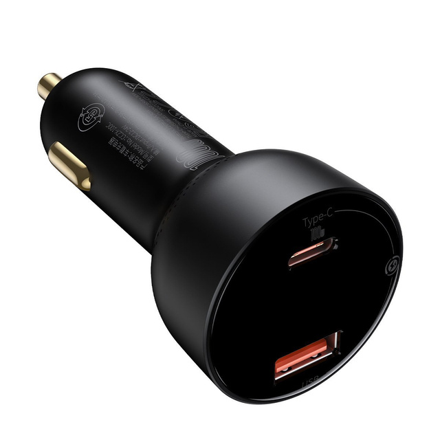 Baseus Superme USB nabíjačka do auta, USB-C, 100W kábel USB-C (čierny)