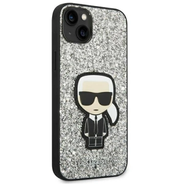 Ochranné puzdro na telefón Karl Lagerfeld KLHCP14MGFKPG pre Apple iPhone 14 Plus 6,7" pevné puzdro strieborné/strieborné Glitter Flakes Ikonik