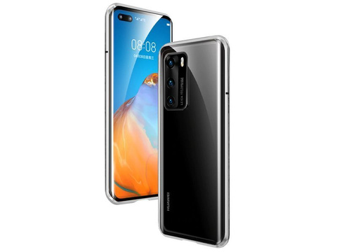 Dr.Fit doppelseitige magnetische Glashülle für Huawei P40 Silber