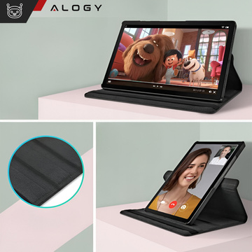 Hülle für Samsung Galaxy Tab A9 Plus 2023 11" (X210/X215/X216) Drehbares Cover Tablet Flip Cover Case Alogy Schwarzes Glas