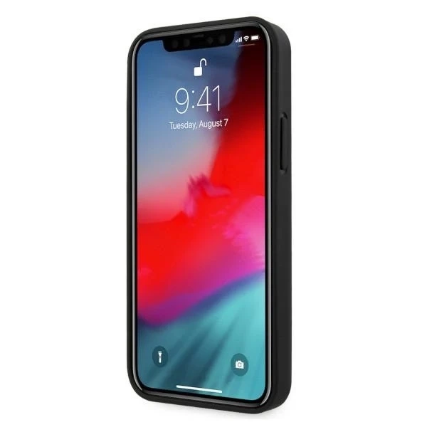 Etui BMW BMHCP12MRSWPK do Apple iPhone 12/ 12 Pro 6,1" pevné puzdro kožené perforované