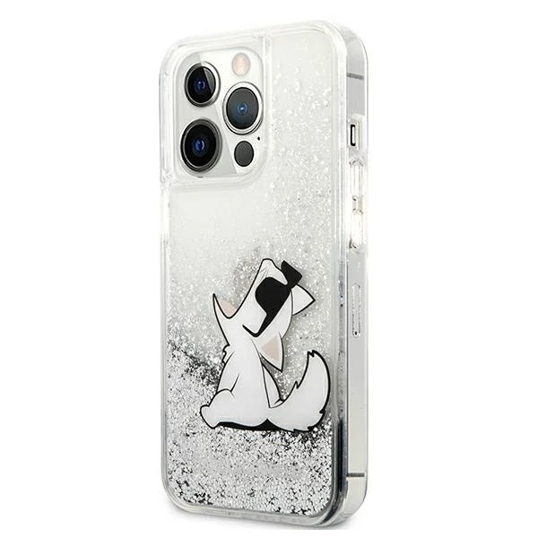 Etui Karl Lagerfeld KLHCP13XGCFS na iPhone 13 Pro Max 6,7" pevné puzdro Liquid Glitter Choupette Fun