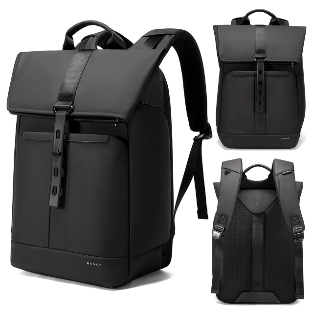 Bange Waterproof Backpack for Laptop 15.6" City Travel 43x30x18 cm for Work Airplane Men's Women's Black