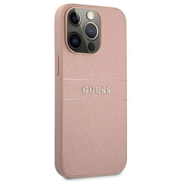 Guess GUHCP13XPSASBPI iPhone 13 Pro Max 6.7" pink/pink hardcase Saffiano Stripe