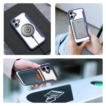 Pouzdro MagSafe pro iPhone 16 Dux Ducis Skin X Pro, modré, s flipovým krytem