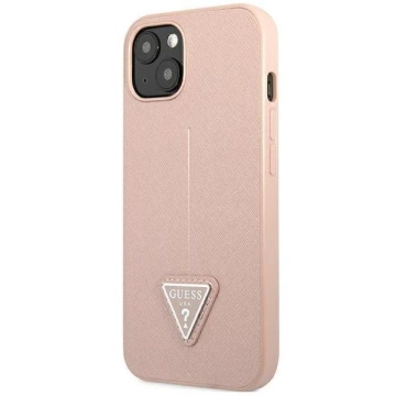 Чохол Guess GUHCP14SPSATLP для Apple iPhone 14 6.1" pink/pink hardcase SaffianoTriangle Logo