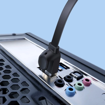 Мережевий плоский кабель Baseus Speed ​​​​Six RJ45 1000Mbps 15м чорний (WKJS000301)