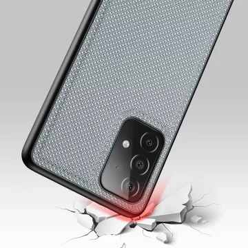 Kryt pouzdra Dux Ducis Fino potažený nylonovým materiálem Samsung Galaxy A72 4G šedý