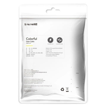 Baseus Buntes Kabel USB / Lightning 2.4A 1.2m lila (CALDC-05)