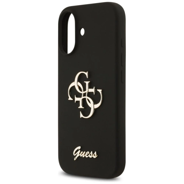Etui Guess Silicone Big 4G Script do iPhone 17 Czarny
