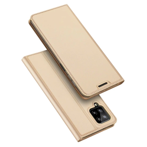 Puzdro Dux Ducis Skin Pro s flipovým krytom pre Samsung Galaxy A22 4G gold