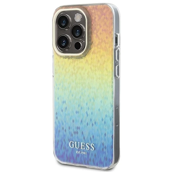 Etui Guess GUHCP15LHDECMI na iPhone 15 Pro 6,1" wielokolorowy pevné puzdro IML Faceted Mirror Disco Iridescent
