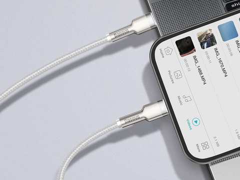 Kábel konektor Baseus Metal USB-C Type C na Lightning PD 20W 1m White