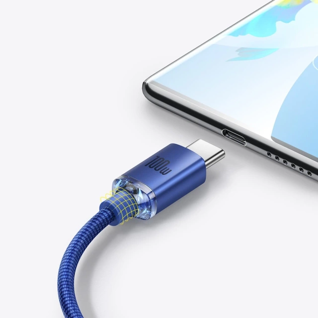 Кабель Baseus Crystal Shine Series Кабель USB для швидкої зарядки та передачі даних USB Type A - USB Type C 100W 1.2m blue (CAJY000403)