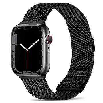 Náramek s alogickým ocelovým řemínkem pro Apple Watch 42/44/45/49 mm z nerezové oceli černý