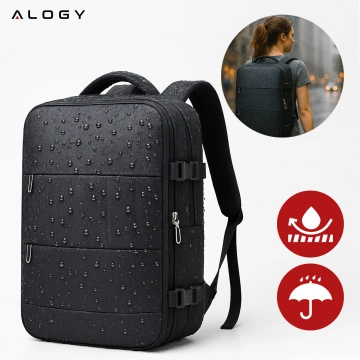 Pánsky dámsky cestovný ruksak na notebook na kufor Batožina do lietadla Práca do školy 45x30x20cm Alogy Unisex Čierna