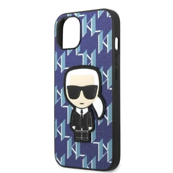 Ochranné puzdro na telefón Karl Lagerfeld KLHCP13SPMNIKBL pre Apple iPhone 13 Mini 5,4" pevné puzdro modro/modré Monogram Ikonik Patch