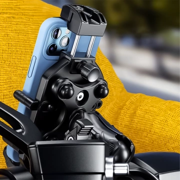 Uchwyt Motocyklowy Rowerowy na kierownicę KEWIG M26-C1 na telefon z systemem przeciwwstrząsowym na motor quada skuter Czarny