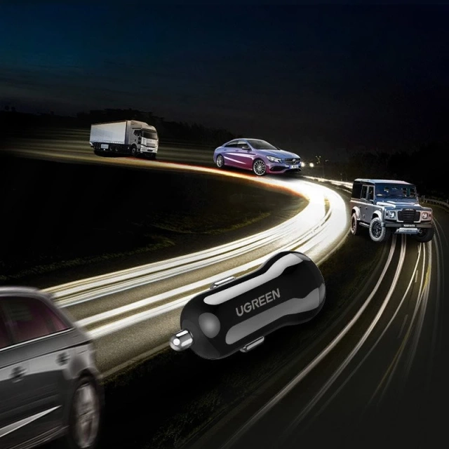 Nabíječka do auta UGREEN 2x USB 24W 4,8 A (2x 2,4 A) černá (50875)