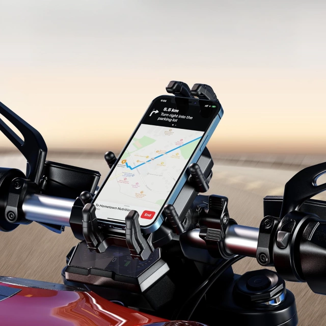 KEWIG M26-C1 Motorcycle Bike Handlebar Phone Holder with Anti-Shock System for Motorbike, Quad, Scooter, Black