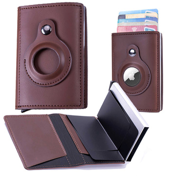 Alogy Smart Wallet s držiakom na kartu AirTag Air Tag pre hotovostnú RFID ochranu Hnedá