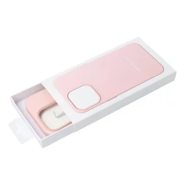 Leather Mag Cover case compatible with MagSafe for Apple iPhone 15 Pro Max pink