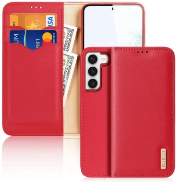 Dux Ducis Hivo Schutzhülle für Samsung Galaxy S23 Plus Flip Cover Wallet Stand RFID Blocker rot