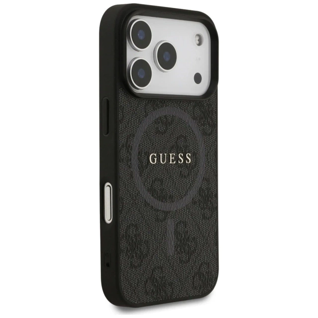 Etui do iPhone 17 Pro Guess 4G Ring Classic Logo MagSafe Black