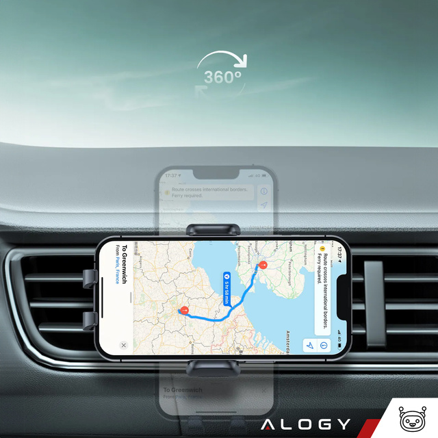 Držák telefonu do auta, okno, mřížka, kokpit, palubní deska, auto, auto, pro 7" telefon Alogy 3v1 Vonný přívěsek