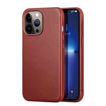 Dux Ducis Naples Hülle für iPhone 13 Pro Max Lederhülle (MagSafe kompatibel) rot