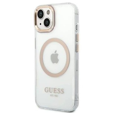 Etui Guess GUHMP14MHTRMD do Apple iPhone 14 Plus 6,7" złoty/zlatý pevný obal Metal Outline Magsafe