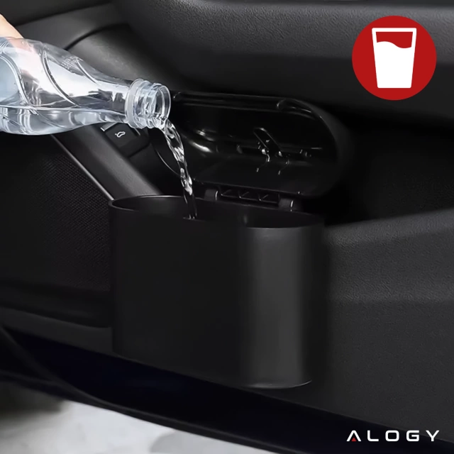 Organizér na odpadkový koš do auta mini malý přenosný odpadkový koš do auta auta home Alogy black