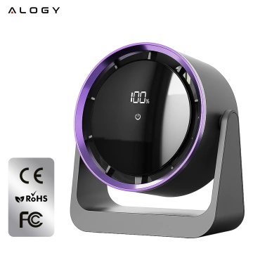 Stolní ventilátor stojící ventilátor malé oběhové čerpadlo s klipem bezdrátové ruční 500mAh USB-C Alogy White