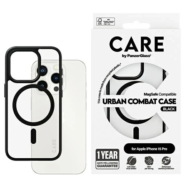 iPhone 15 Pro 6,1" CARE by PanzerGlass Urban Combat Case MagSafe Schwarz