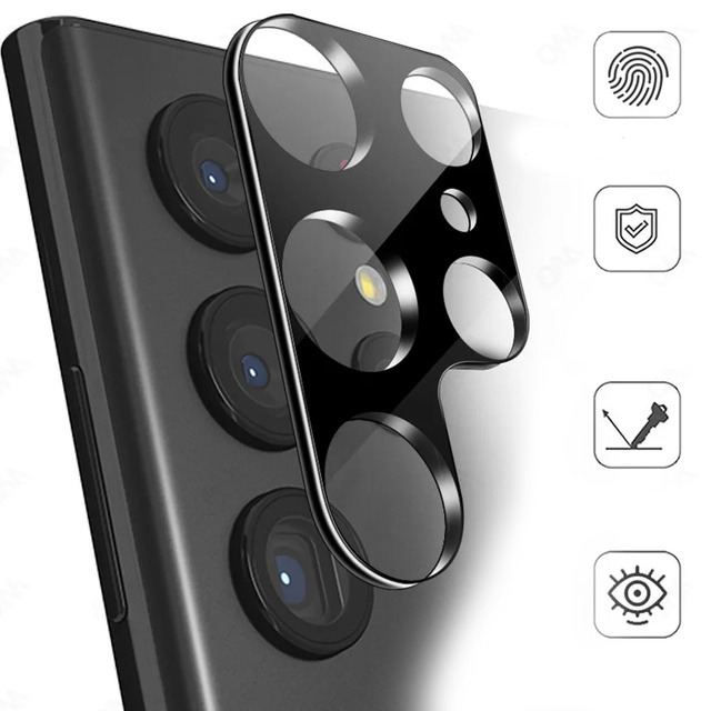 Sklo pre šošovku fotoaparátu Samsung Galaxy S24 Ultra 3D tvrdená plná ochrana celej šošovky čierne sklo