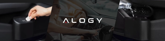 Samochodowy kosz na śmieci organizer mini mały przenośny śmietnik do samochodu auta domu Alogy czarny