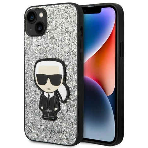 Захисний чохол для телефону Karl Lagerfeld KLHCP14MGFKPG для Apple iPhone 14 Plus 6.7" hardcase silver/silver Glitter Flakes Ikonik
