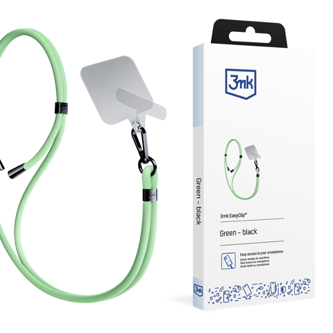 Univerzálna šnúrka na chytanie smartfónu 3mk EasyClip Green (čierna)