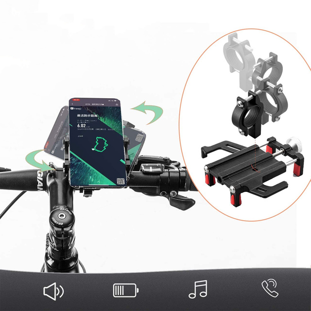 RockBros 699-BK bicycle holder for the handlebar to the phone for a bicycle motor scooter Black