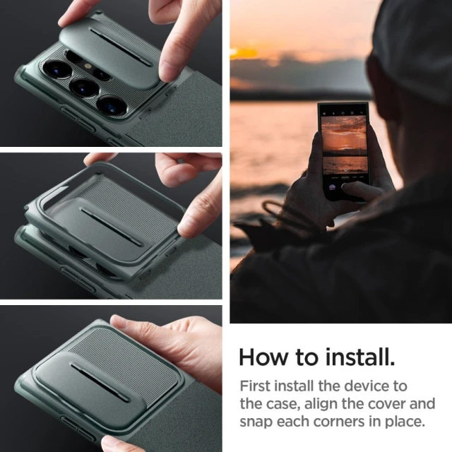 Etui Spigen Optik Armor для Samsung Galaxy S24 Ultra Abyss Green