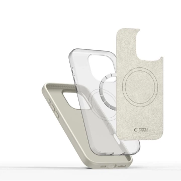 Silikónový obal Etui pre iPhone 16 Pro Max Tech-Protect Pure MagSafe Latte