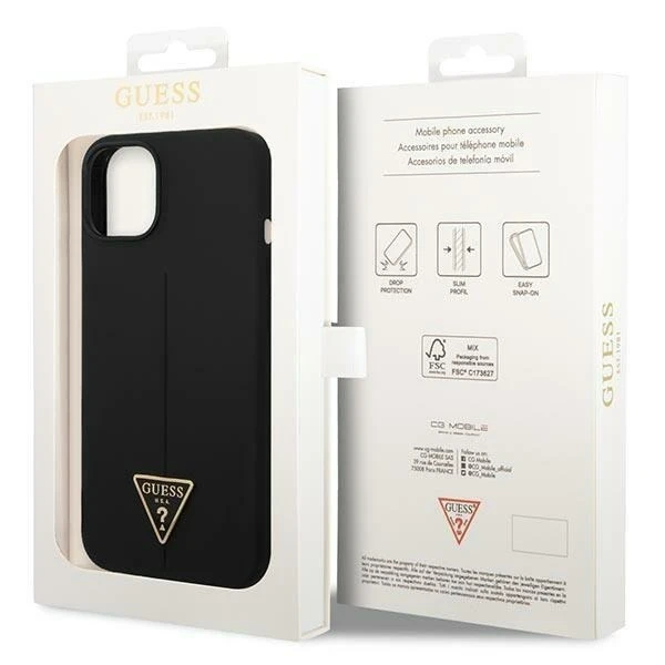 Etui Guess GUHCP14MSLTGK do Apple iPhone 14 Plus 6,7" czarny/black hardcase Silicone Triangle