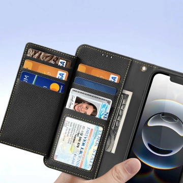 Dux Ducis Lawa Black iPhone 16e Case with Black MagSafe Wallet