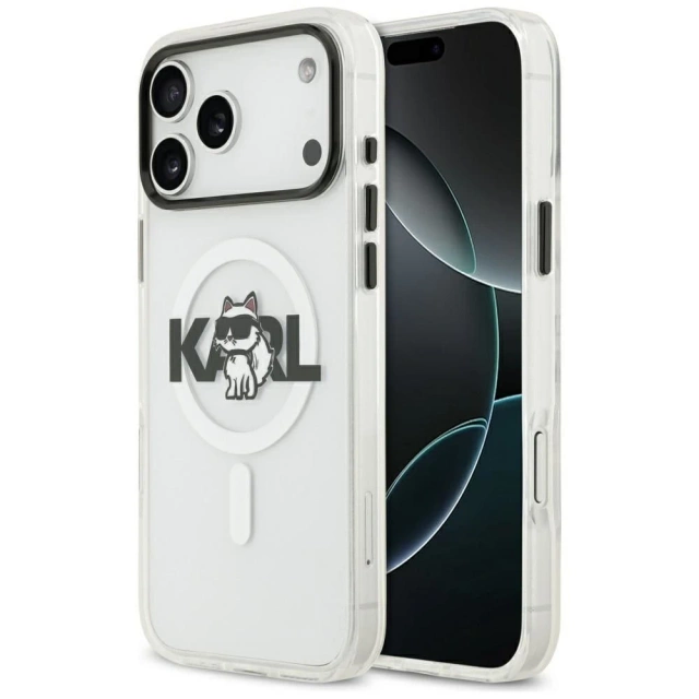 Etui Ochronne do iPhone 17 Pro Karl Lagerfeld IML Choupette Sketch MagSafe Transparentne