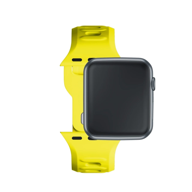 Hodinky pre inteligentné hodinky 3mk silikónový remienok na hodinky Apple Watch 42/44/45/49 mm žltý