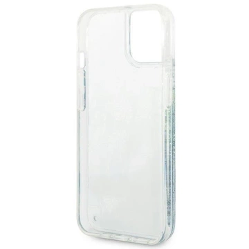 Etui Guess GUHCP14SLFLSN do Apple iPhone 14 6,1" zielony/zelené pevné pouzdro Flower Liquid Glitter