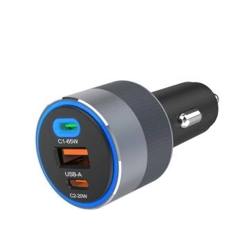 Автомобільний зарядний пристрій Forcell 85 Вт 2xUSB-C USB-A Швидка зарядка